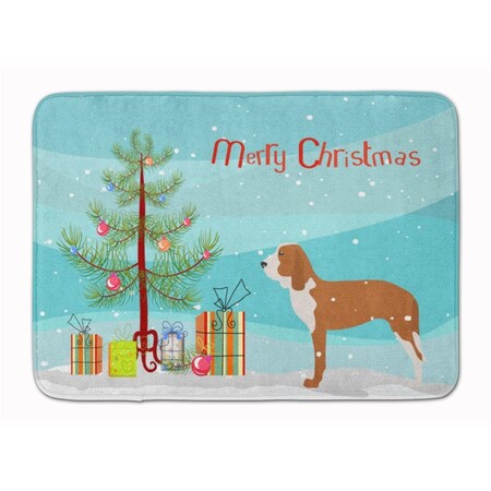 Carolines Treasures Spanish Hound Merry Christmas Tree Machine Washable Memory Foam Mat BB2909RUG
